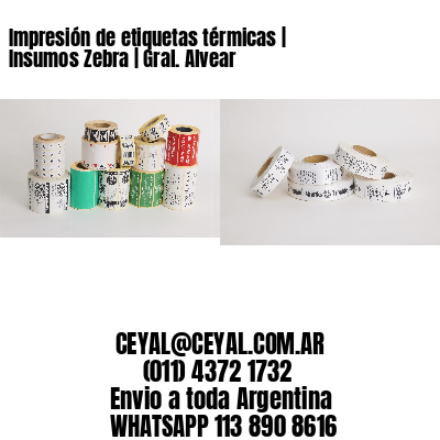 Impresión de etiquetas térmicas | Insumos Zebra | Gral. Alvear