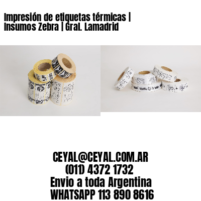 Impresión de etiquetas térmicas | Insumos Zebra | Gral. Lamadrid