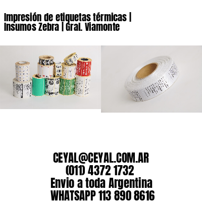 Impresión de etiquetas térmicas | Insumos Zebra | Gral. Viamonte