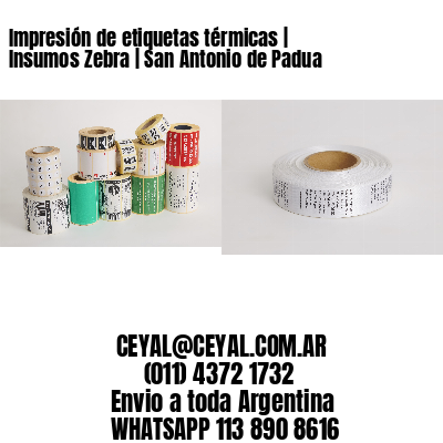 Impresión de etiquetas térmicas | Insumos Zebra | San Antonio de Padua