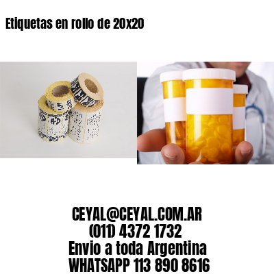 Etiquetas en rollo de 20×20