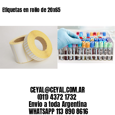 Etiquetas en rollo de 20×65