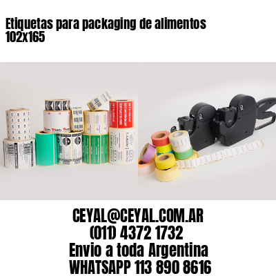 Etiquetas para packaging de alimentos 102×165