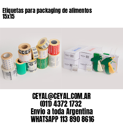 Etiquetas para packaging de alimentos 15×15