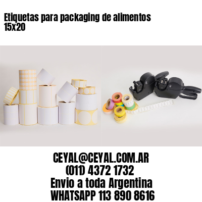Etiquetas para packaging de alimentos 15×20
