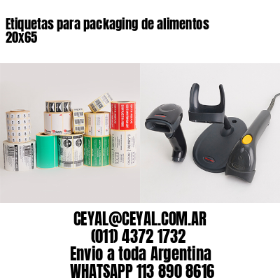 Etiquetas para packaging de alimentos 20×65