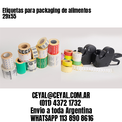 Etiquetas para packaging de alimentos 29×55