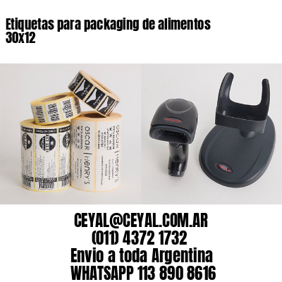 Etiquetas para packaging de alimentos 30×12