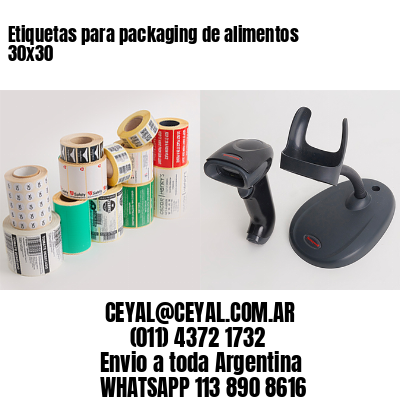 Etiquetas para packaging de alimentos 30×30