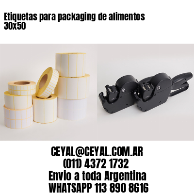 Etiquetas para packaging de alimentos 30×50