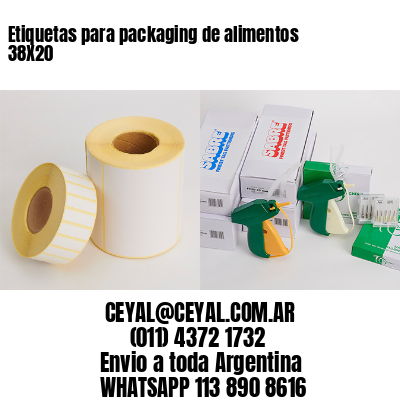 Etiquetas para packaging de alimentos 38X20