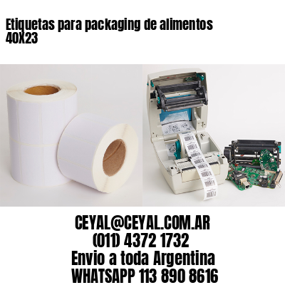Etiquetas para packaging de alimentos 40X23