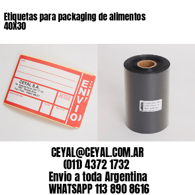 Etiquetas para packaging de alimentos 40X30