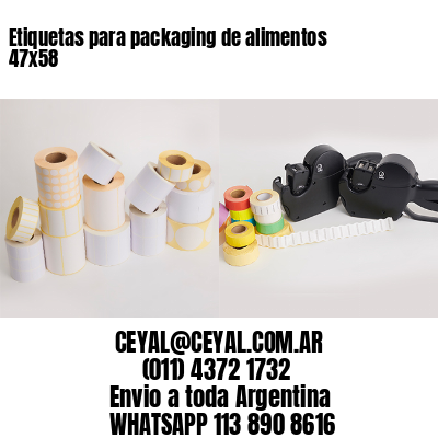 Etiquetas para packaging de alimentos 47×58