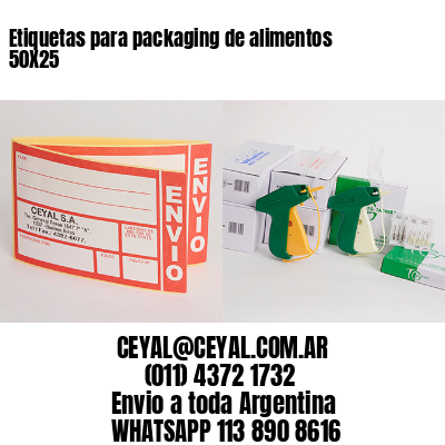 Etiquetas para packaging de alimentos 50X25