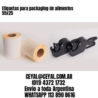 Etiquetas para packaging de alimentos 55×25