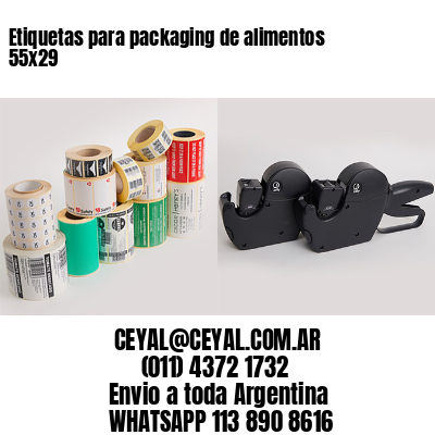 Etiquetas para packaging de alimentos 55×29