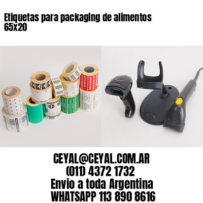 Etiquetas para packaging de alimentos 65×20