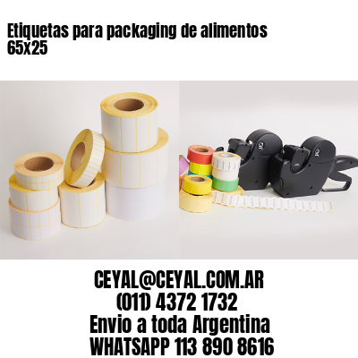 Etiquetas para packaging de alimentos 65×25