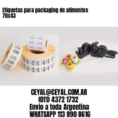 Etiquetas para packaging de alimentos 70×43