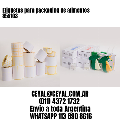 Etiquetas para packaging de alimentos 85×103