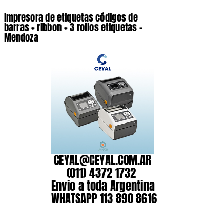 Impresora de etiquetas códigos de barras + ribbon + 3 rollos etiquetas – Mendoza