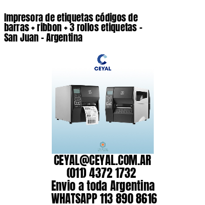 Impresora de etiquetas códigos de barras + ribbon + 3 rollos etiquetas – San Juan – Argentina