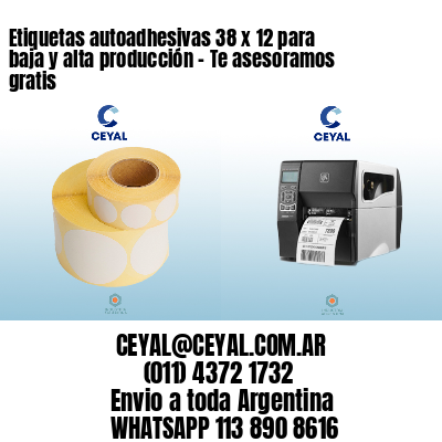 Etiquetas autoadhesivas 38 x 12 para baja y alta producción – Te asesoramos gratis