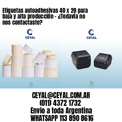 Etiquetas autoadhesivas 40 x 20 para baja y alta producción – ¿Todavía no nos contactaste?
