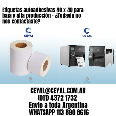 Etiquetas autoadhesivas 40 x 40 para baja y alta producción – ¿Todavía no nos contactaste?