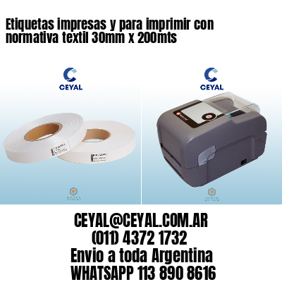Etiquetas impresas y para imprimir con normativa textil 30mm x 200mts