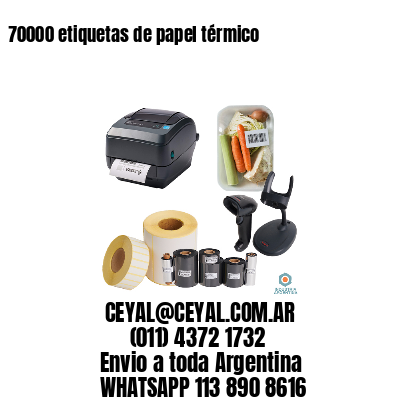 70000 etiquetas de papel térmico