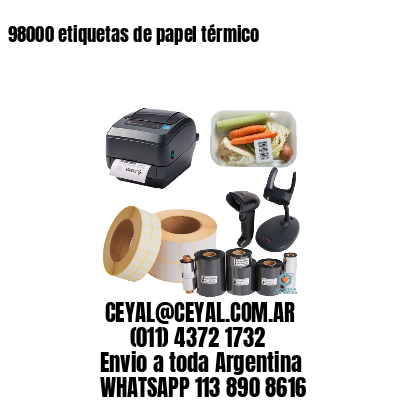 98000 etiquetas de papel térmico