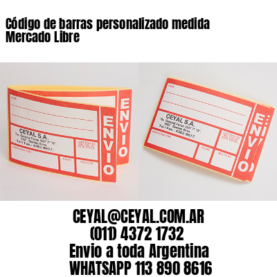 Código de barras personalizado medida Mercado Libre