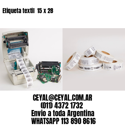 Etiqueta textil  15 x 28