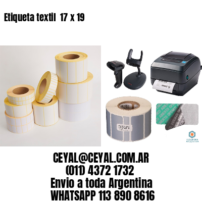 Etiqueta textil  17 x 19