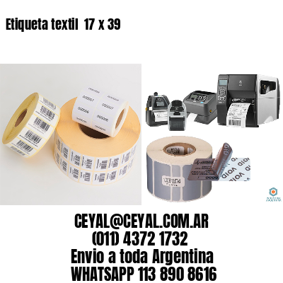 Etiqueta textil  17 x 39