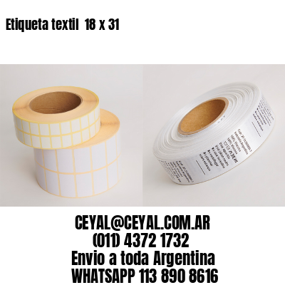 Etiqueta textil  18 x 31