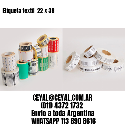 Etiqueta textil  22 x 38