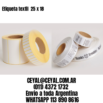 Etiqueta textil  25 x 18