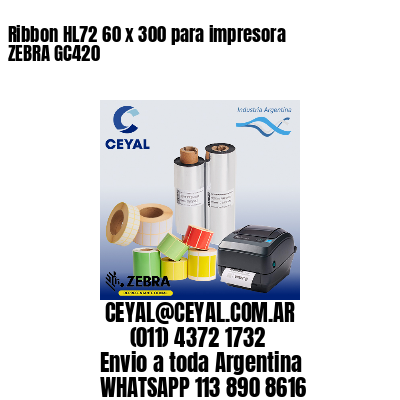 Ribbon HL72 60 x 300 para impresora ZEBRA GC420