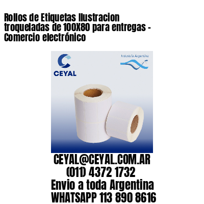 Rollos de Etiquetas Ilustracion troqueladas de 100X80 para entregas – Comercio electrónico