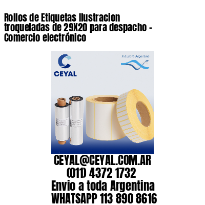 Rollos de Etiquetas Ilustracion troqueladas de 29X20 para despacho – Comercio electrónico
