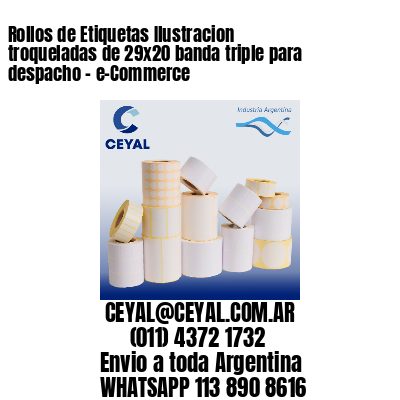 Rollos de Etiquetas Ilustracion troqueladas de 29×20 banda triple para despacho – e-Commerce