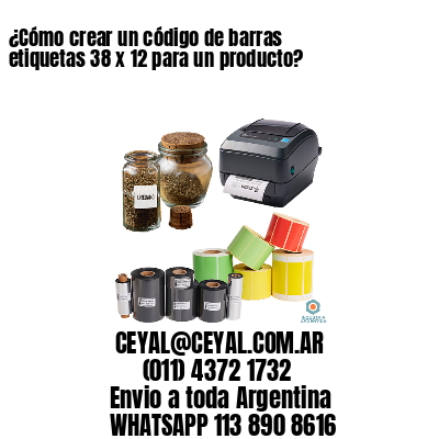¿Cómo crear un código de barras etiquetas 38 x 12 para un producto?