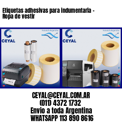 Etiquetas adhesivas para indumentaria – Ropa de vestir