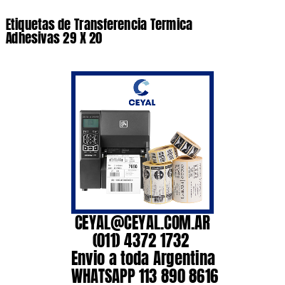 Etiquetas de Transferencia Termica Adhesivas 29 X 20