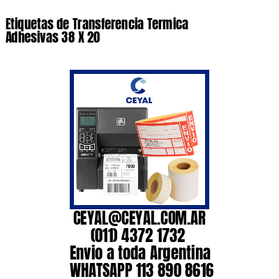 Etiquetas de Transferencia Termica Adhesivas 38 X 20