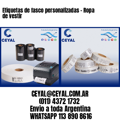 Etiquetas de fasco personalizadas – Ropa de vestir