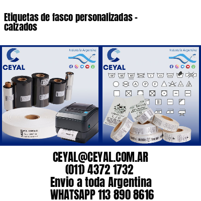 Etiquetas de fasco personalizadas – calzados